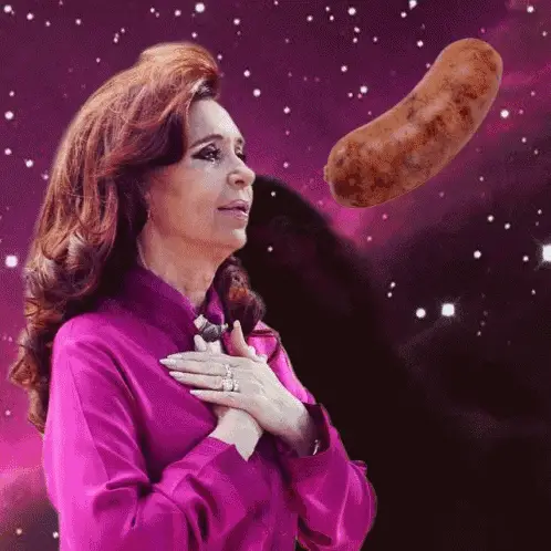 Cristina Kirchner Looks at Flying Choripan