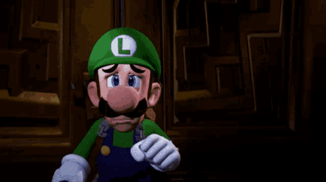 Luigi Scared in Luigi's Mansion