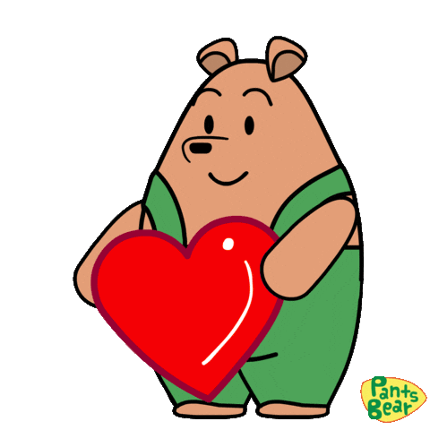 Pants Bear On My Mind Heart Sticker