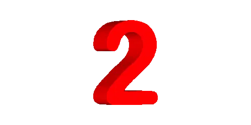 Red 3D Number 2 Sticker
