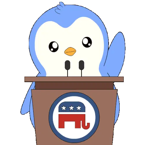 Pudgy Penguin Republican Podium Sticker