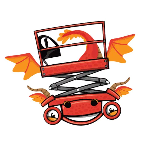 Year of the Dragon Skyjack Lift Cartoon Sticker