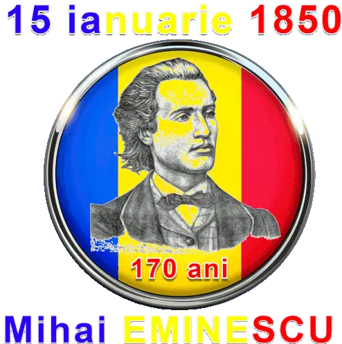 Mihai Eminescu 170 Years Romanian Poet Sticker