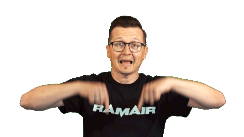 Man Pointing Down with RAMAIR 89performance Shirt