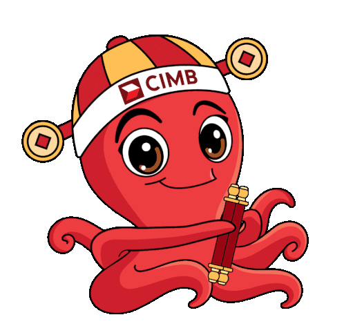 Happy Chinese New Year Octopus CIMB CNY Sticker