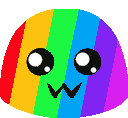 Rainbow Smiley Pixel Art Sticker
