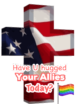 Pride Allies Hug Today American Flag Rainbow Sticker