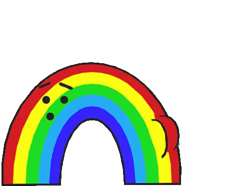 Annoyed Farting Rainbow Cartoon Sticker