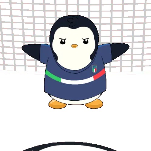Italia Penguin Kicks Soccer Ball