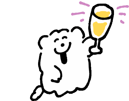 乾杯 Cheers Character with Drink