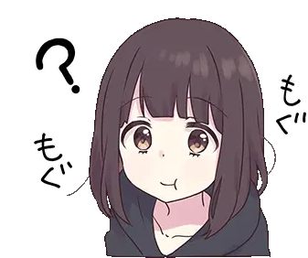 Menhera Girl Chewing with Question Mark Sticker
