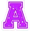 Purple Letter A with Stars Sticker