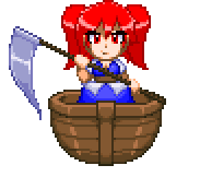 Komachi Onozuka Touhou: Boat & Scythe/Net Pixel Art