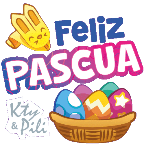 Feliz Pascua Easter Bunny Eggs Sticker