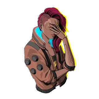 Cyberpunk V Facepalm Sticker