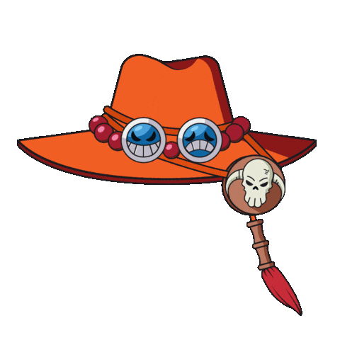 One Piece Ace Hat Animated Sticker
