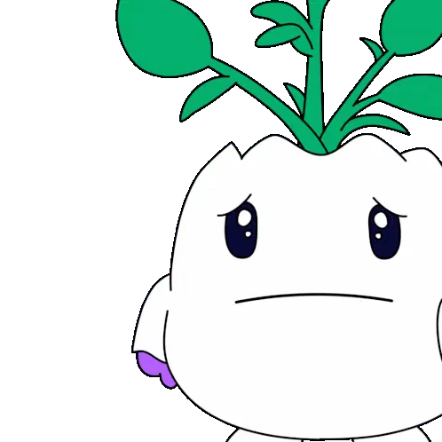 Sad Plant Character Crying Single Tear Sticker