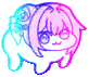 Nikke Doro Rainbow Pixel Art Walking Sticker