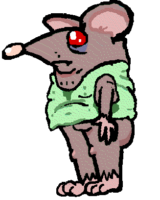 Rat Cousin Squatting Cartoon Sticker