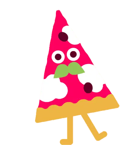 Dancing Pizza Slice with Mustache Sticker