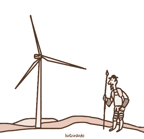 Don Quijote Windmill Sticker by Luis Ricardo