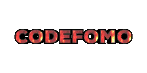 CODEFOMO Red Glowing Text Animated Sticker