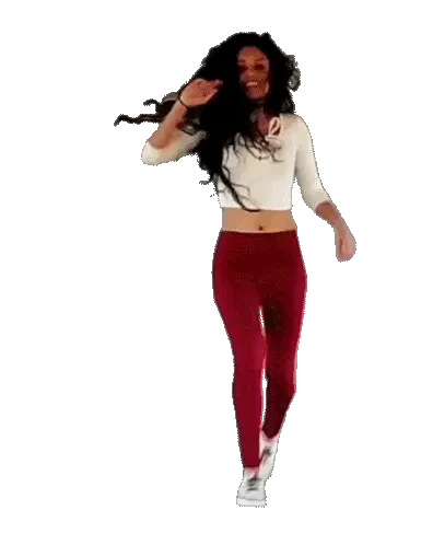 Cute Girl Dancing with Flowing Hair Sticker