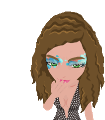 Sparkly Avatar Woman with Floating Love Hearts