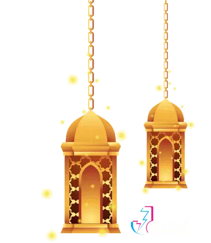 Animated Eid Mubarak Lanterns Greeting Sticker