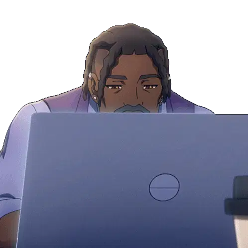 Zip Uninterested at Laptop