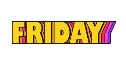 Animated Friday Vibes Text Sticker