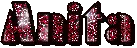 Animated Red Glitter 'Anita' Name Sticker