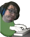 Bradley Dragon Typing on Computer Sticker