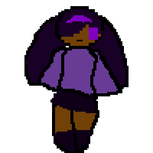 Goth Emo Pixel Art Girl Blinking Sticker