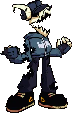 Tabi: Skull Character in Blue Hoodie Sticker