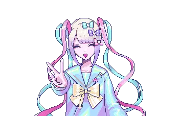 Kangel Pixel Art Peace Sign Sticker