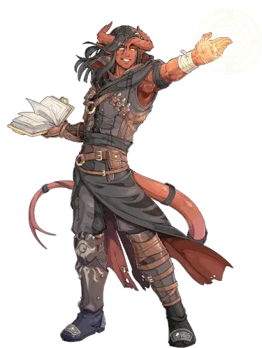 Felipe Tiefling Mage Casting Spell
