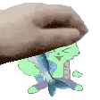 Simonaliencat Fishcat: Hand Holding Green Alien Cat