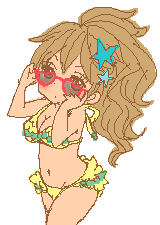 Gyaru Girl in Bikini with Sunglasses Sticker