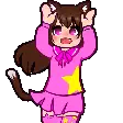 Nico Chan Nico Nyan Cat Girl Pixel Art Sticker