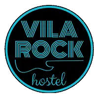 Vila Rock Hostel Neon Logo with Guitar Sticker