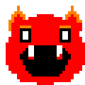 Pixel Art Red Devil Monster Game Sticker