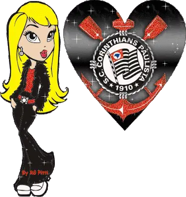 Corinthians Cartoon Girl Sticker