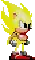 Super Sonic The Hedgehog Pixel Art Sticker