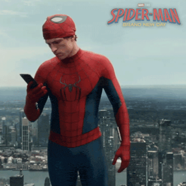 Checking Phone Spider-man