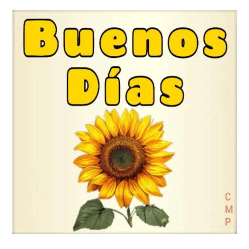 Girasol Flor Buenos Días Sticker