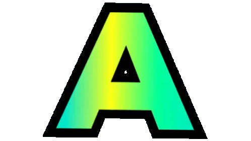 A Abecedario Alphabet Letter Transparent Gradient Sticker