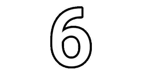 6 Numero Number Transparent Background White Sticker