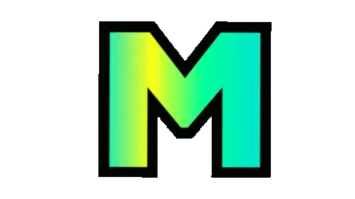 M Abecedario Alphabet Letter Transparent Gradient Sticker