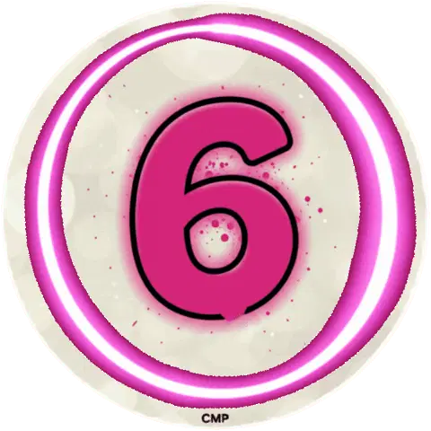 6 Number Pink Neón Spin Loop Circle Cmpbycosart Sticker